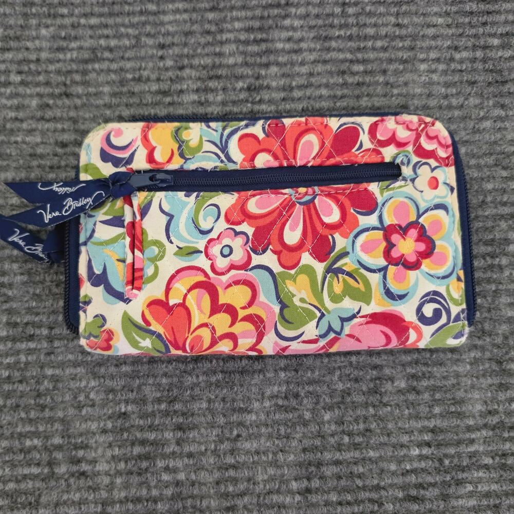 Vera Bradley "Hope Garden" Multicolor Floral Print Zip Around Wallet - Picture 2 of 6